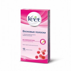 Восковые полоски для депиляции, Veet (Вит) 12 шт для нормальной кожи